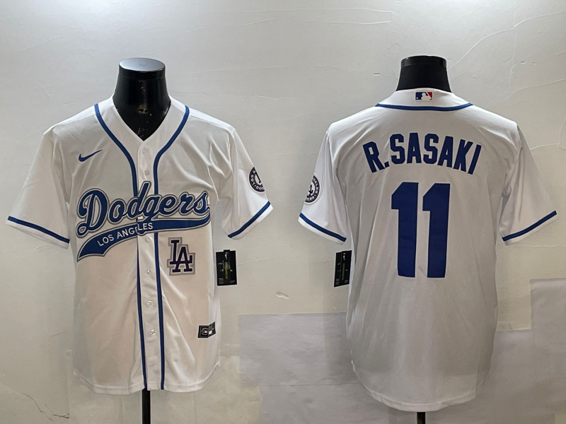 Men Los Angeles Dodgers #11 R Sasaki white 2025 MLB nike jersey style 10->los angeles dodgers->MLB Jersey